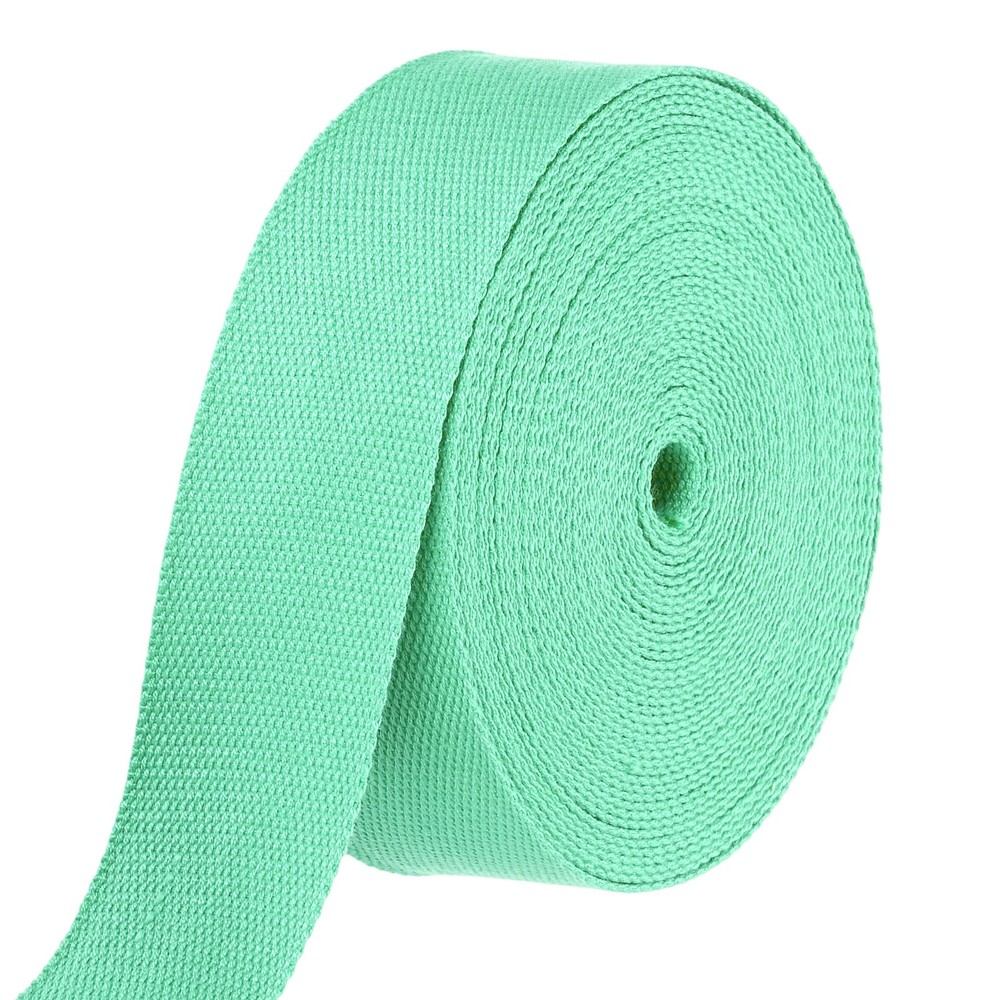 Cotton Webbing 2 Inch 11 Yard Polyester Cotton Webbing Strap, Light Green