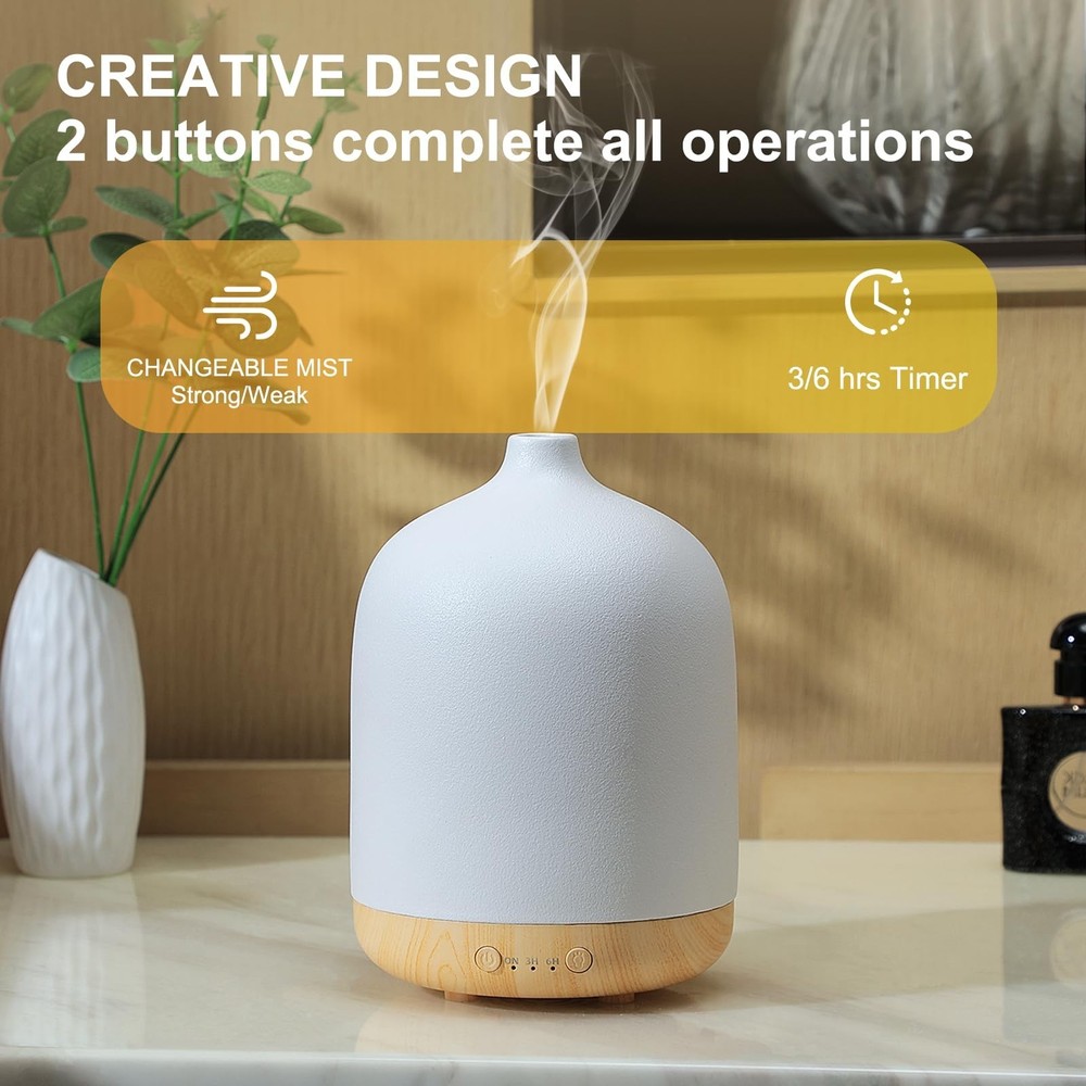 Ceramic Essential Oil Diffusers for Home, Decorative Bedroom Aromatherapy Sce...