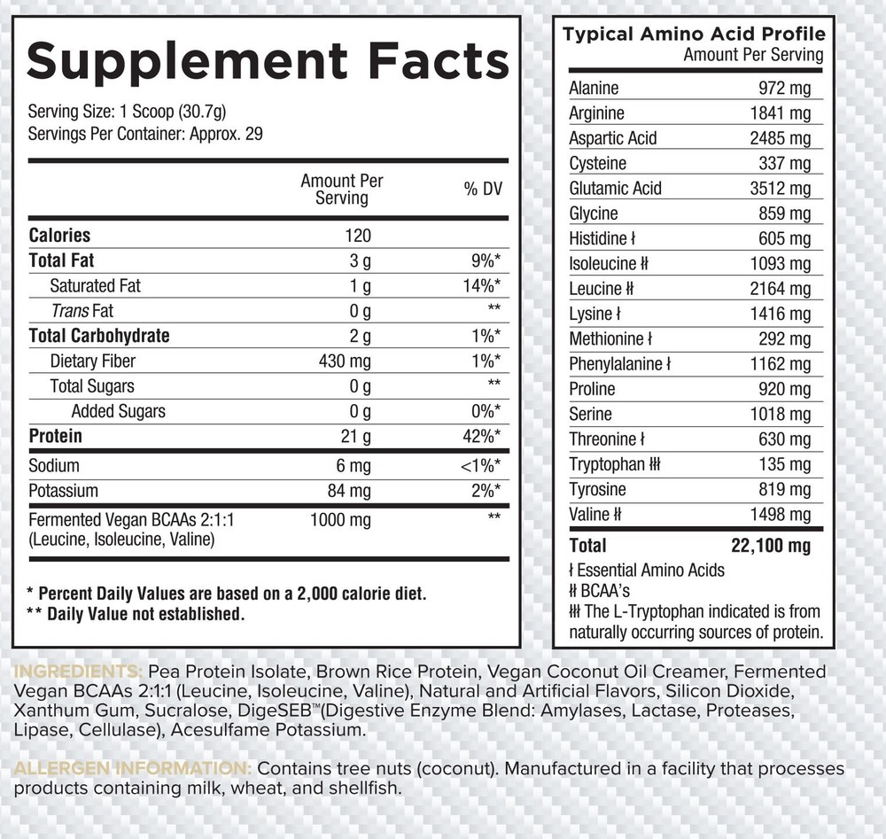 Core Nutritionals VEGAN Plant-Based Protein Blend 29 Serv (Vanilla Creme)