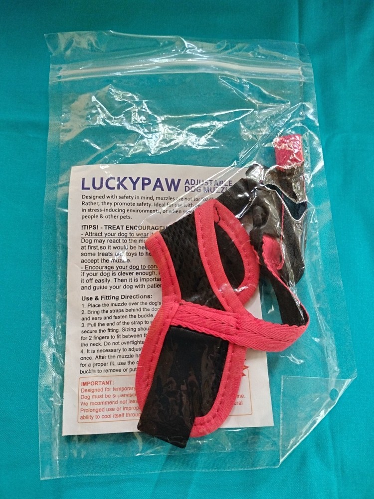 LuckyPaw Dog Muzzle Anti Biting Chewing with Comfortable Mesh Soft Large Adjusts
