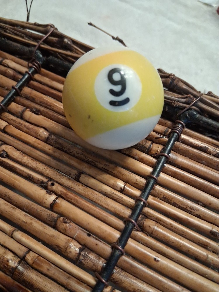 Replacement Mini Billiard Pool Ball - Yellow White Strip #9