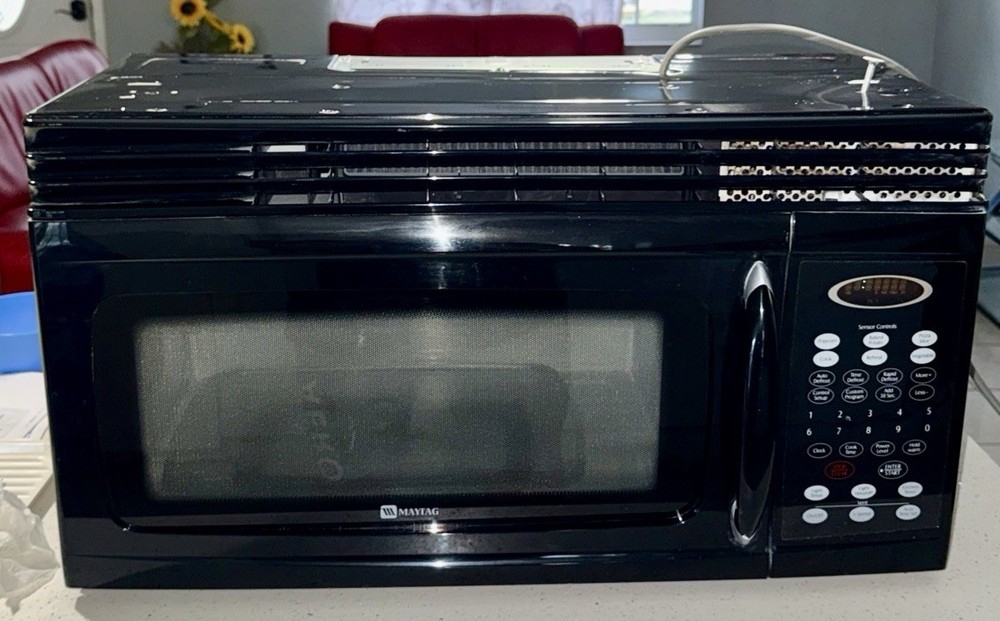 Maytag Over-the-Range Black Metal Microwave Digital Display Timer