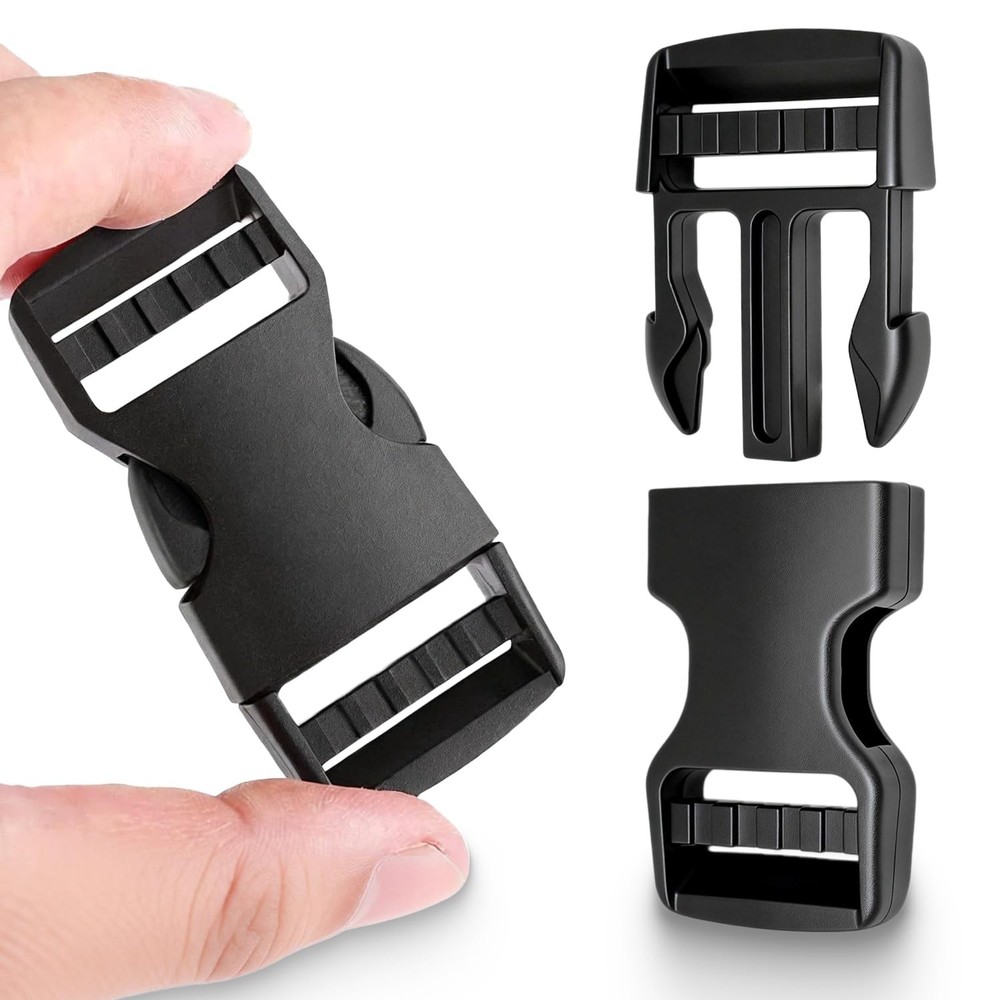 6 Pack Quick Release Buckles 1 Inch Plastic Clips Dual Adjustable Backpack Strap