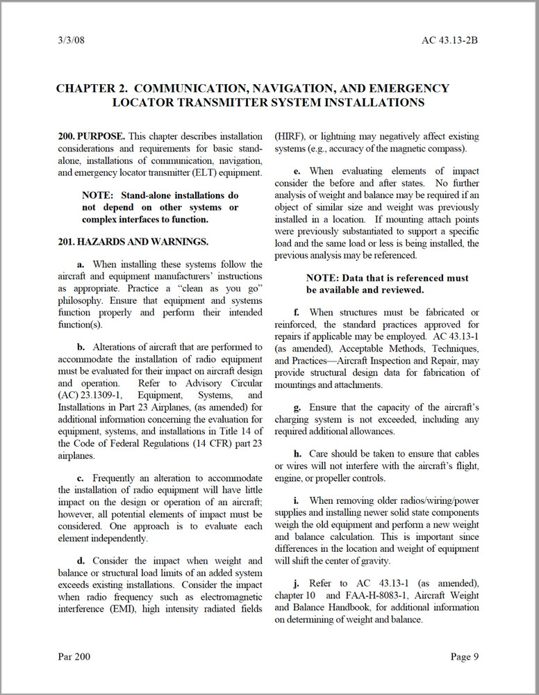 137 page AC 43.13-2B - Methods Techniques Practices - Aircraft Alterations on CD