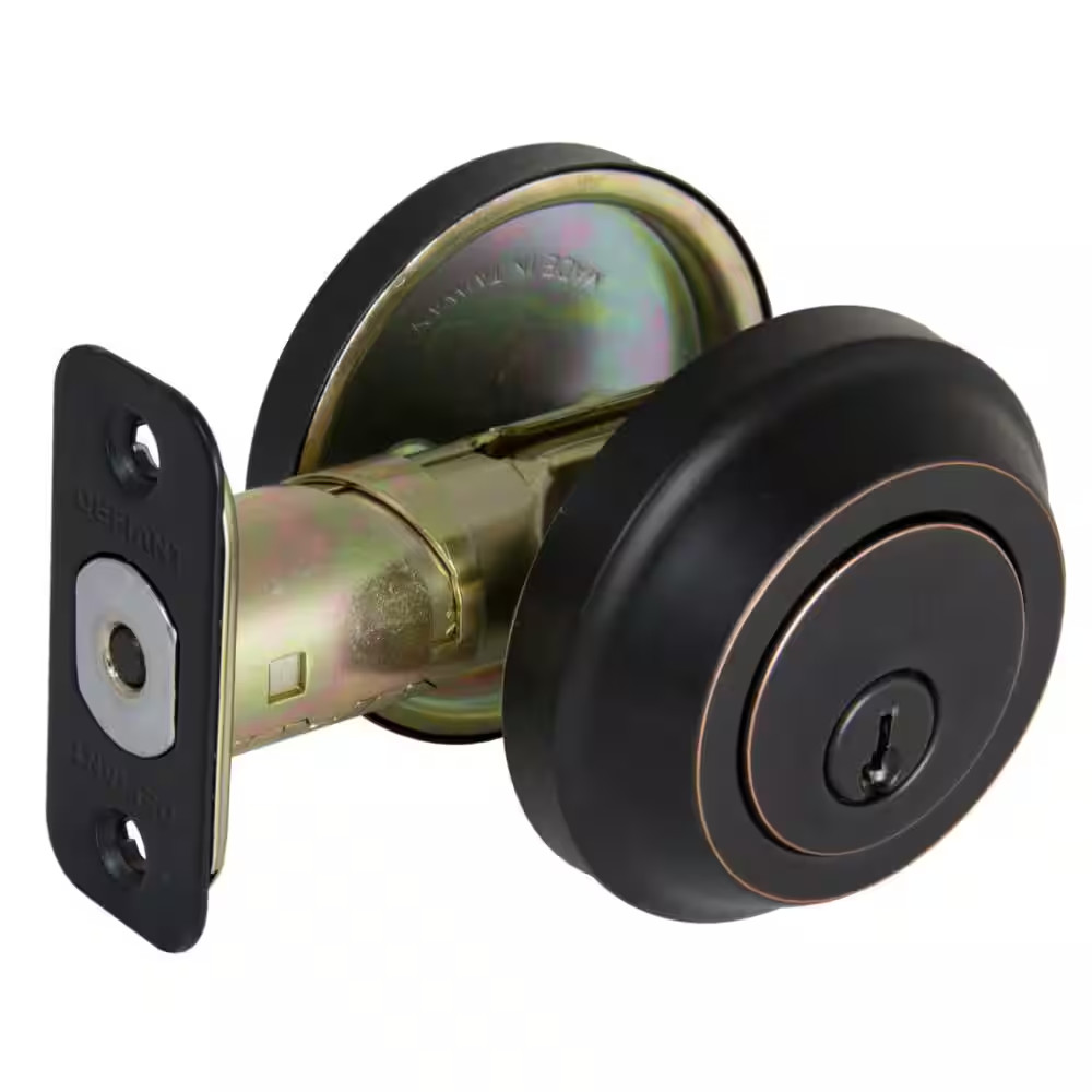 Aged Bronze Low Profile Single Cylinder Deadbolt