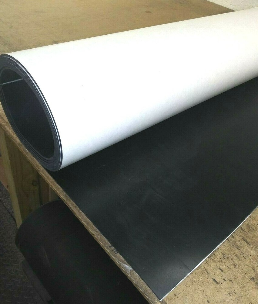 Neoprene Sheet Rubber Solid 1/8" Thk x 6" W x 5-Ft Strip -Peel-Back Adhesive