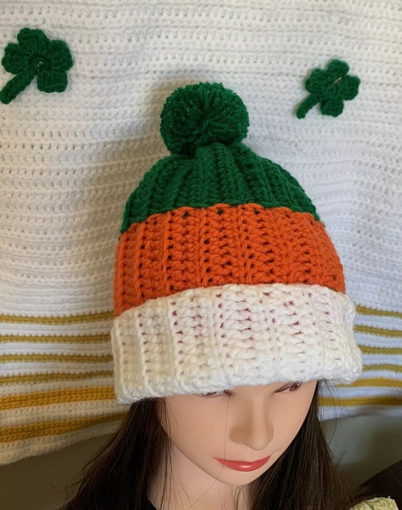 Handmade St. Patrick day beanie crochet
