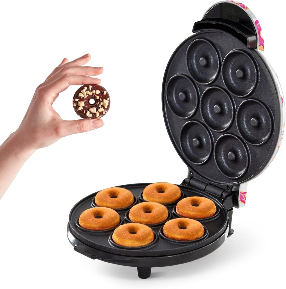 Express Mini Donut Maker Homemade Dessert Maker Features Double-Sided Non-Stick