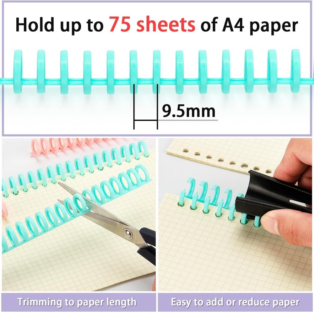 Practical 10-Hole Binding Machine with Multi-Color Binding Spines for Planners