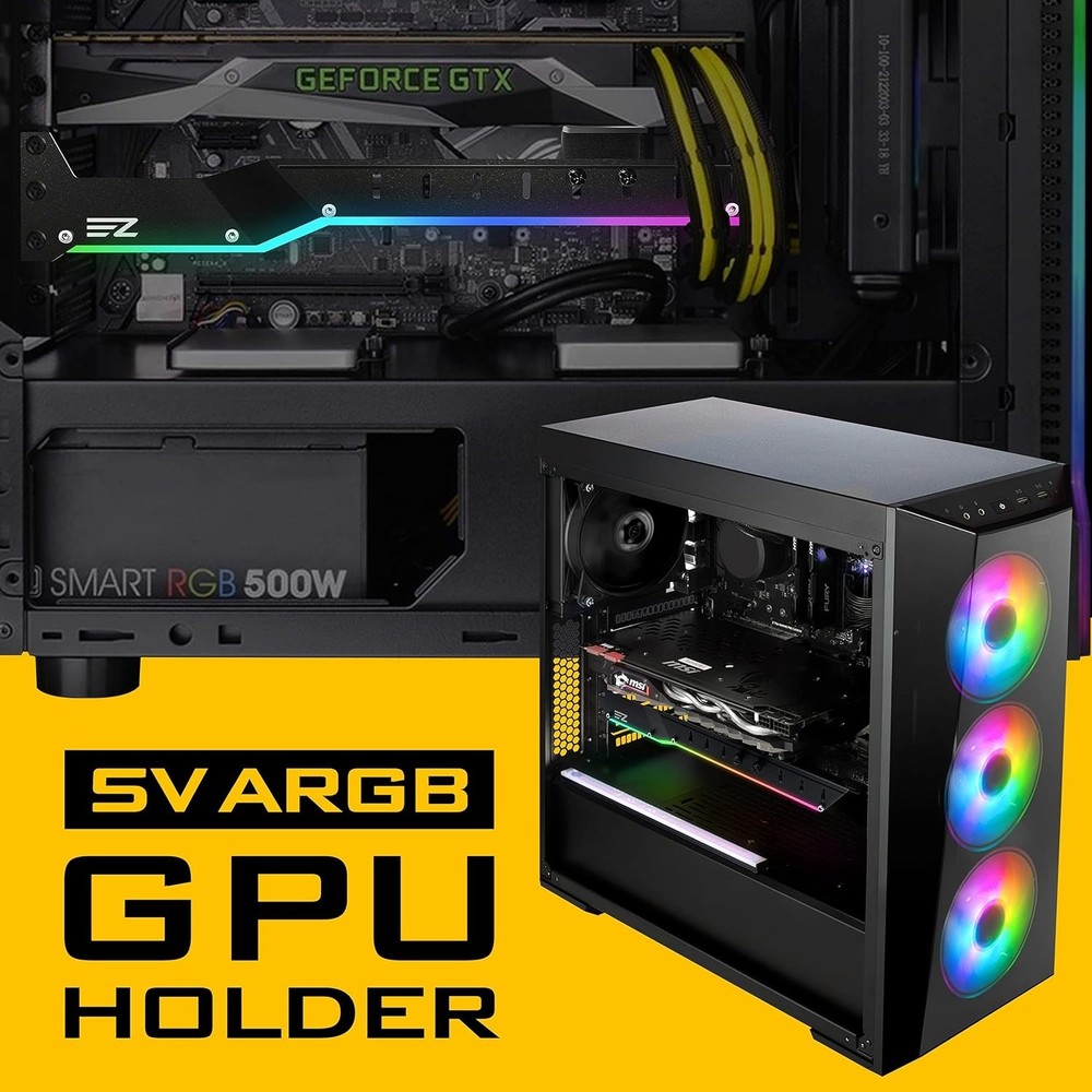 Robust GPU Support Bracket with 5V ARGB Lighting for NVIDIA RTX 3000 Series