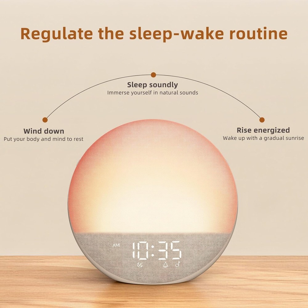 Sunrise Alarm Clock with White Noise & Bluetooth Speaker