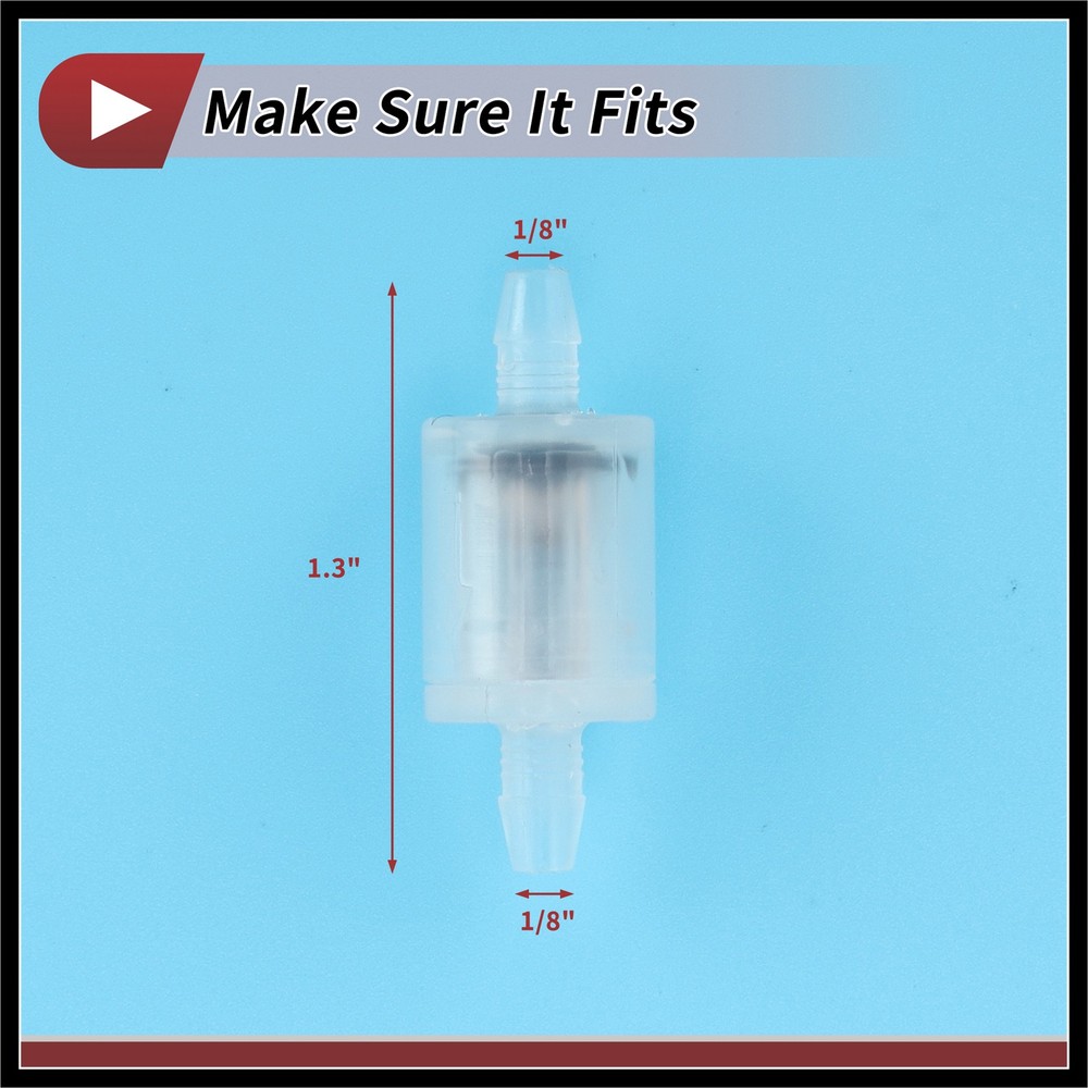 1/8" Inline Check Valve One Way Non Return Barb Hose Fitting Plastic Clear
