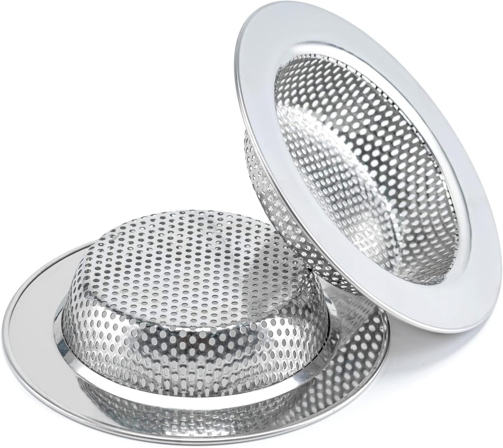 Upgraded 2 Pack Kitchen Sink Strainers - Safe, Durable Stainless Steel Design