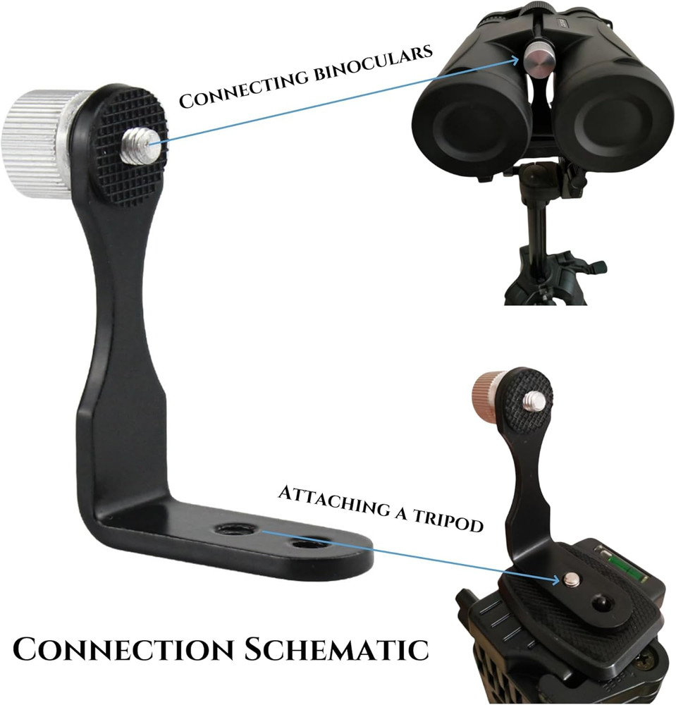 Universal Binocular Adapter, Metal Binocular Tripod Adapter Adaptor Mount Bracke