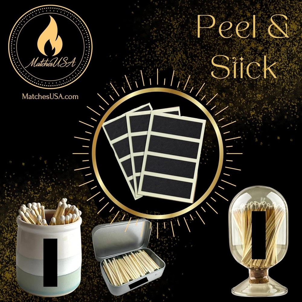 Versatile 24 Count Match Striker Adhesive Strips | Durable for Indoor/Outdoor