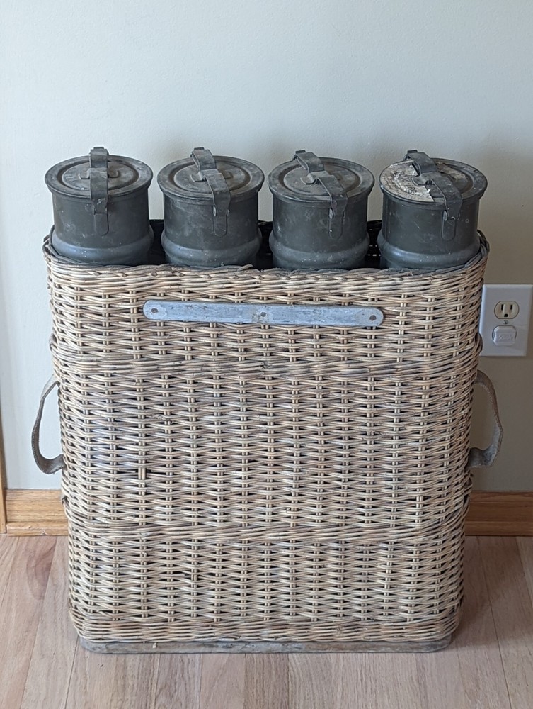 ***RARE*** Nr 0830 German Wicker Basket EMPTY Shell Containers WW2