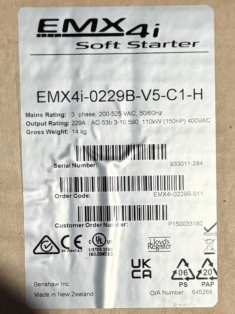 Benshaw Soft Start 150 HP New