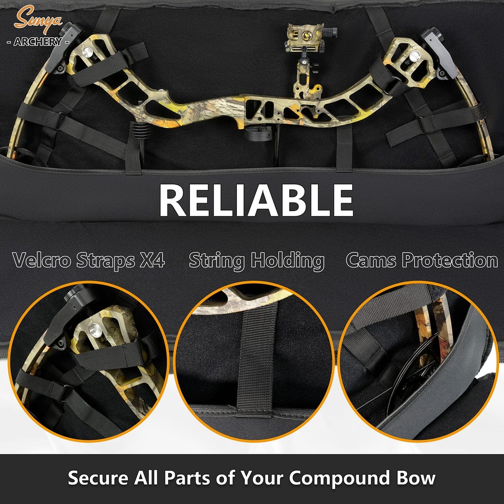 SUNYA Compound Bow Case with Molle System - Neoprene Bow String Protection P...