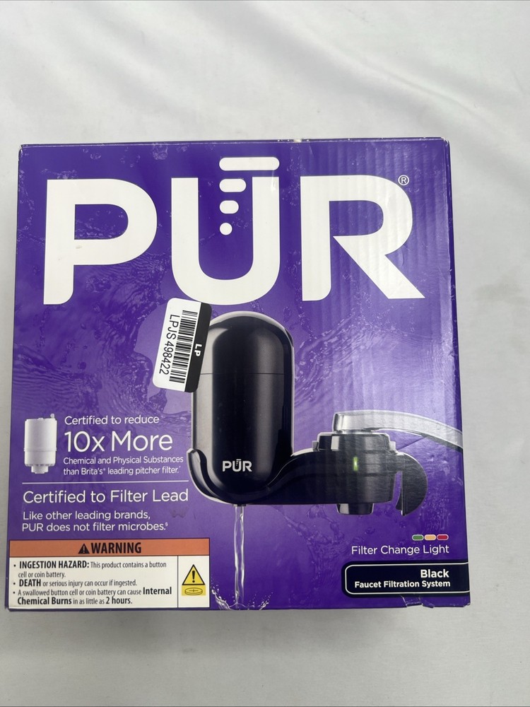 PUR Battery Operated Faucet Mount Water Filtration System FM2000B, Black
