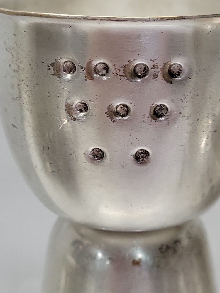 Napier Silver Plate Dual Dotted Jigger & 1 Single Jigger 1920s Art Deco