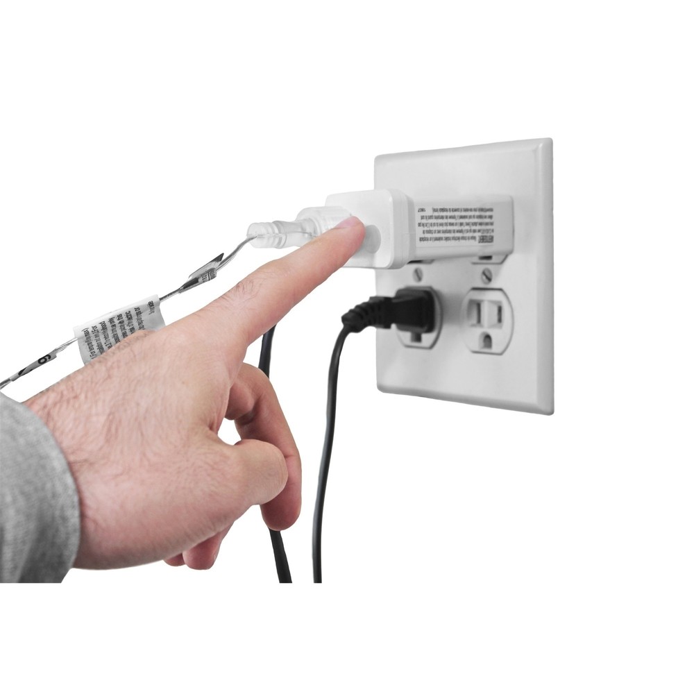 Product Works 8 Function, String Light Curtain, 600 Warm White Micro Bulbs, 20'