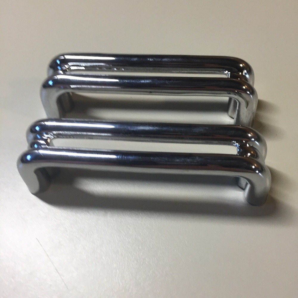 2 Vintage KBC Chrome Split Bar Drawer Pull Mid Century Style Lot I