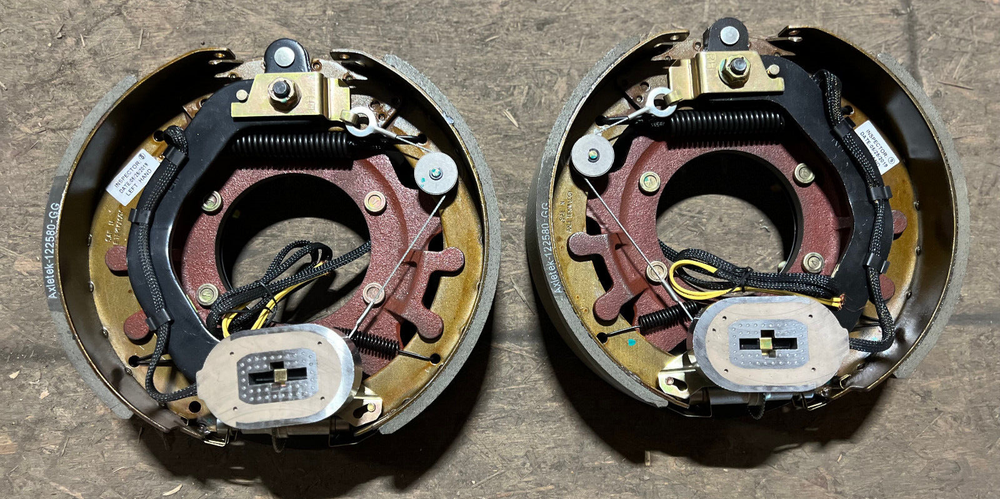 PAIR) 12-1/4" x 3-1/2" 10K RH QUALITY / ROCKWELL ELECTRIC BRAKE ASSEMBLY NEW,