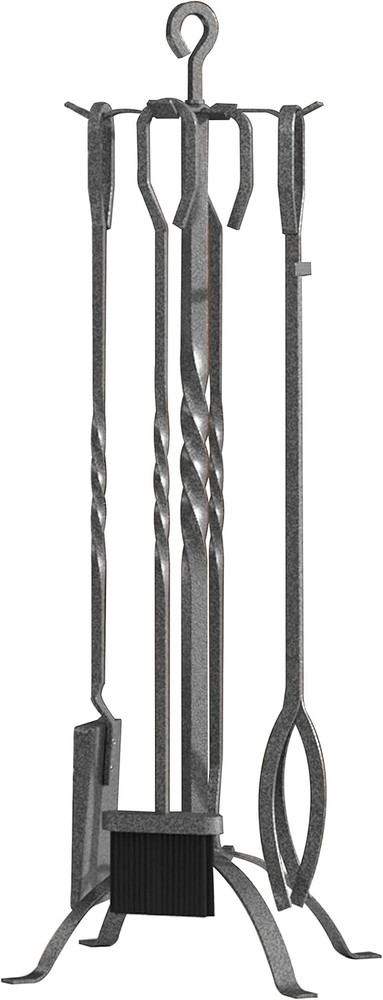 5 Pieces Fireplace Tools Sets Fireplace Accessories Tools Holder with Handles To