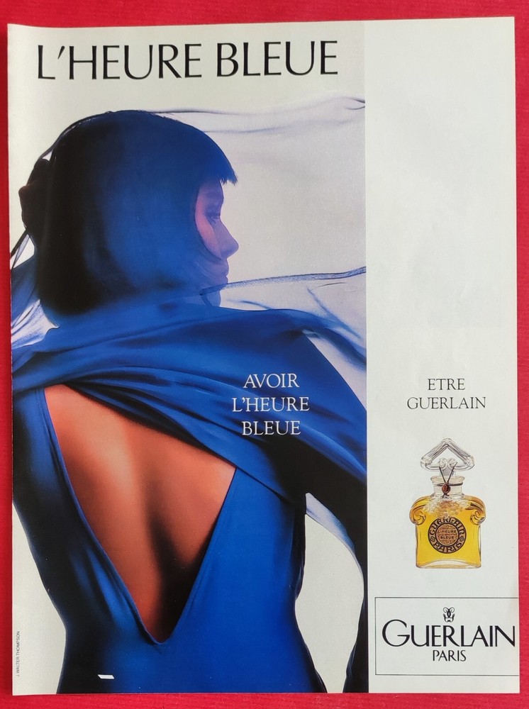Press advertisement: perfume HEURE BLEUE by GUERLAIN 1989