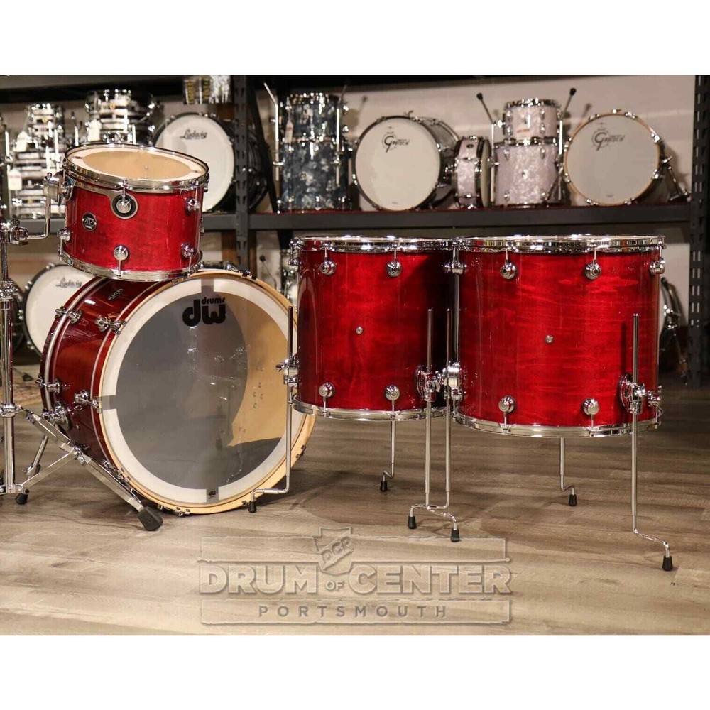DW Performance 4pc Lacquer Drum Set 24/13/16/18 Cherry Stain