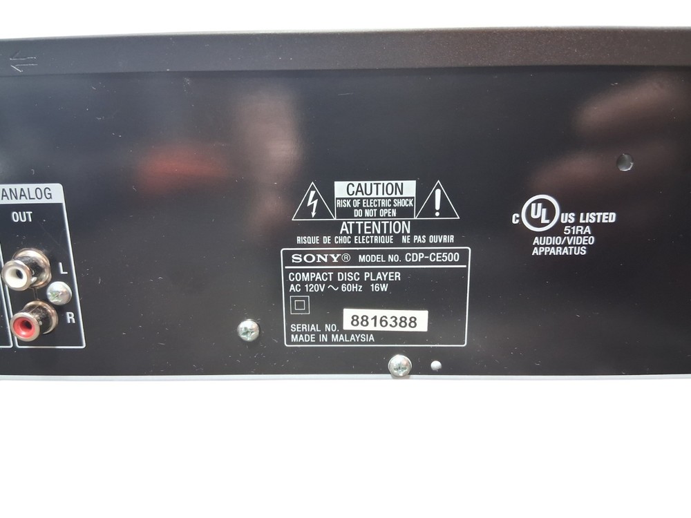 Sony CDP-CE500 5 Disk CD Player With Remote