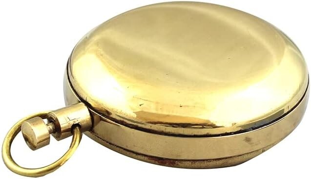 Brass Push button Compass Nautical Pocket Compass Working Compass Lid Compass