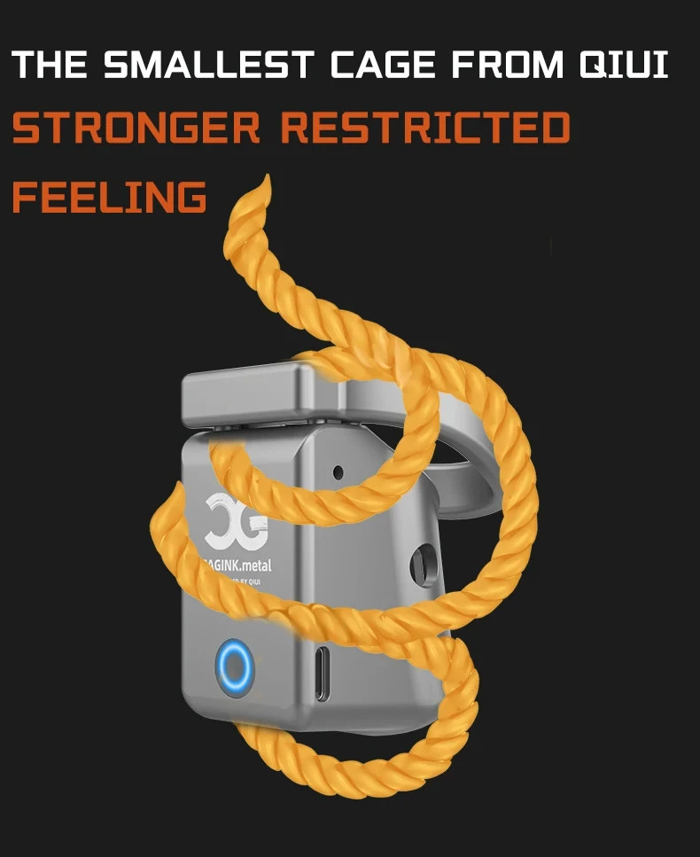 Metal Chastity Lock AI Function Remote APP Control Bluetooth Timing Penis Lock