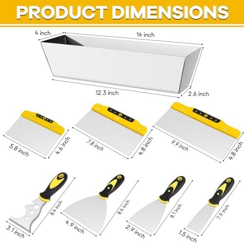 8 Pcs Stainless Steel Drywall Tool Kit