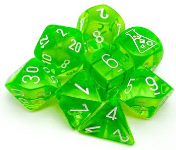 TRANSLUCENT 7-DIE SET RAD GREEN/WHITE