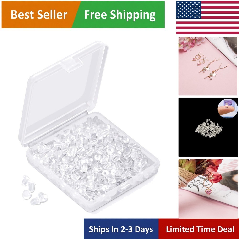 Clear Silicone Earring Backs - 4mm Diameter, 2000PCS for All Earring Types