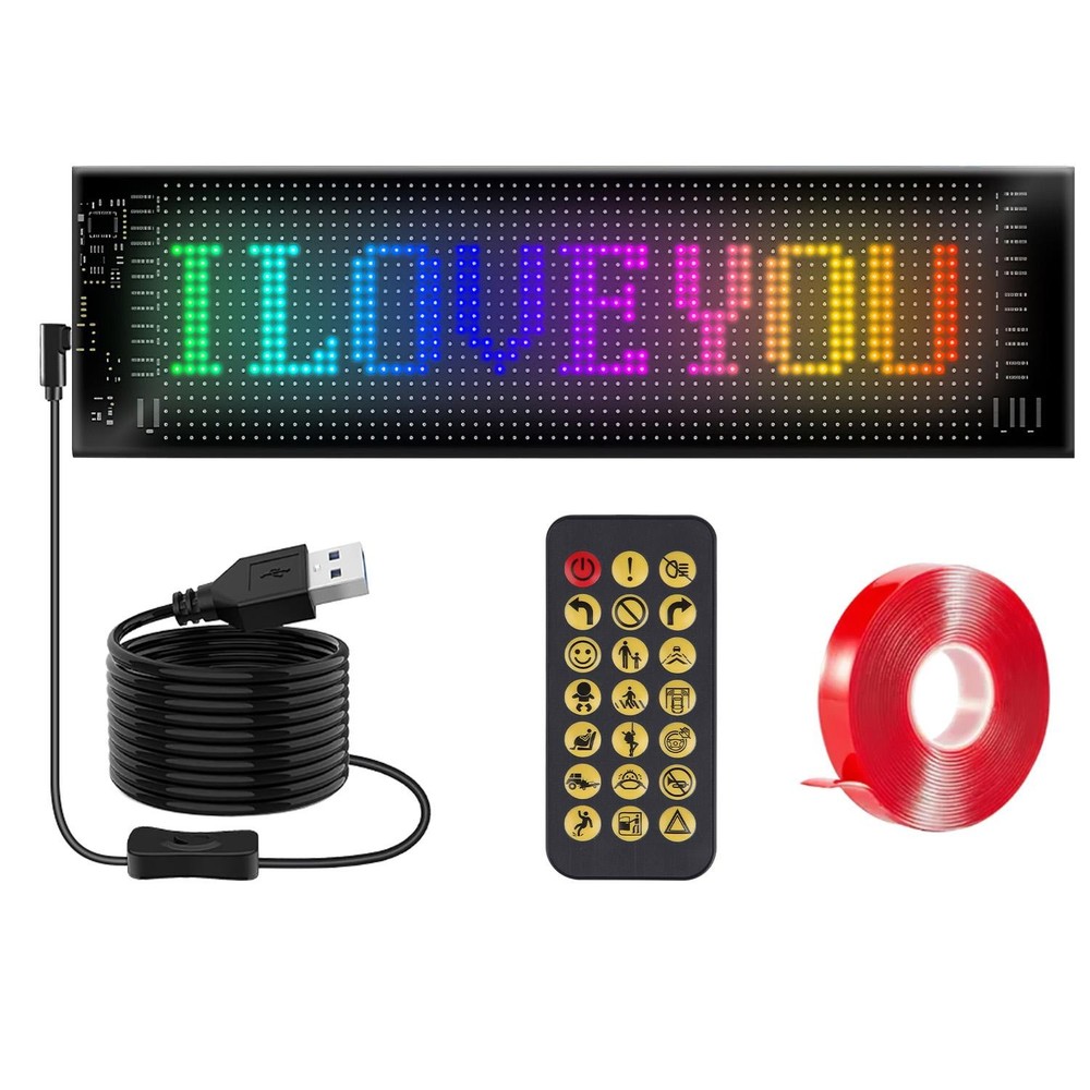 2Pack 20x64 Matrix Devil Eyes Lights f/ Car Ultra-thin Programmable LED