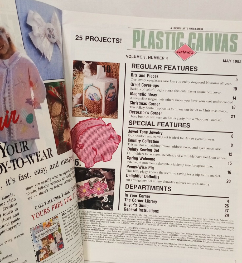 Plastic Canvas Corner Magazine May 1992 25 Projects Welcome Spring Easter Bunny