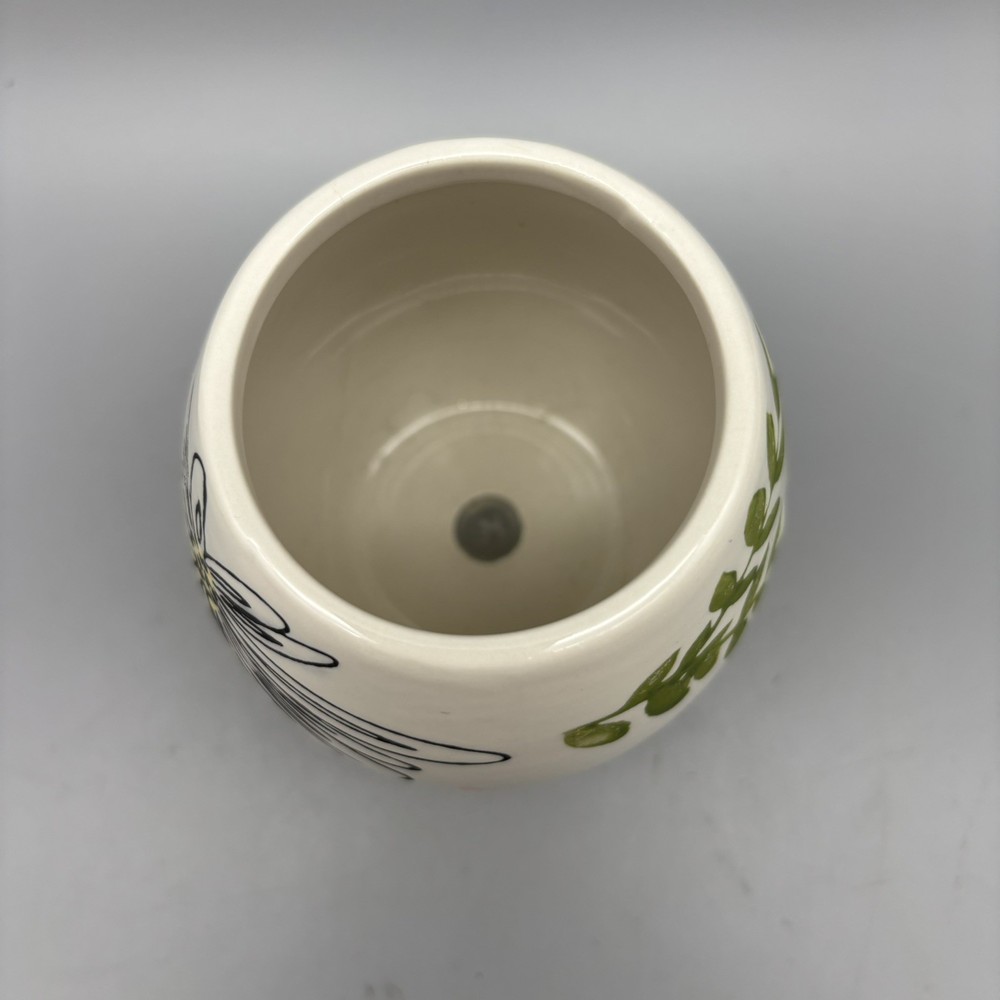 Opalhouse Floral Botanical Ceramic 4” Planter With Plug