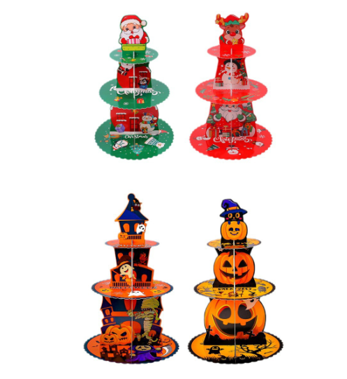 Cake Dessert Display Rack Cake Tower Halloween Celebration Cupcake Stand 3 Layer