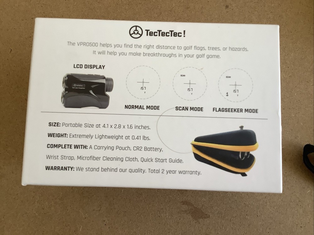 TecTecTec VPRO500 Waterproof Laser Golf Rangefinder With Case