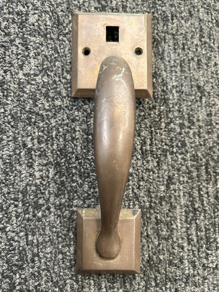 Vintage SOLID BRASS Large EXTERIOR FRONT DOOR PULL HANDLE 8 7/8”