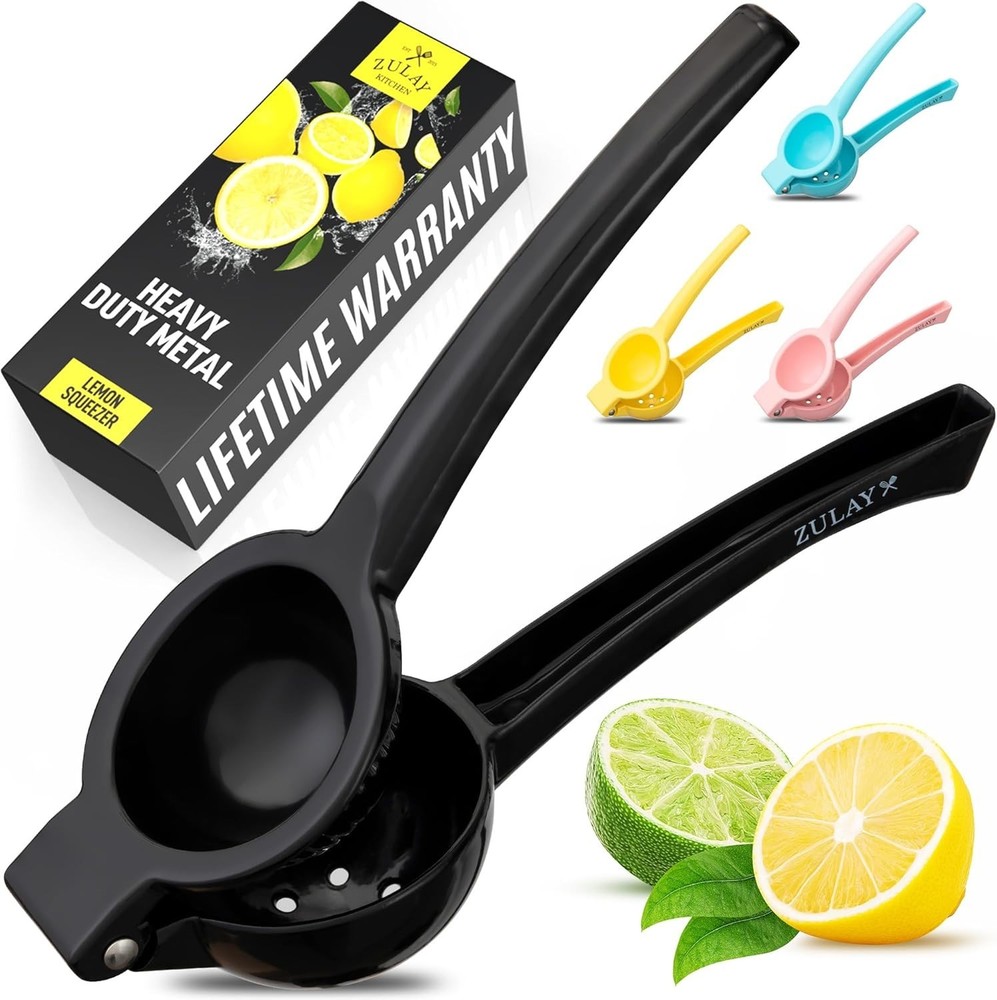 Compact Portable Lemon and Lime Squeezer - Quality Kitchen Tool, Black