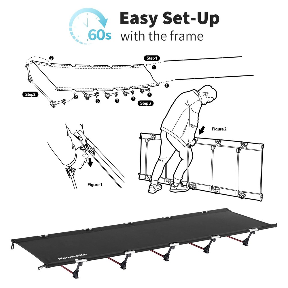 Ultralight Camping Cot, Easy to Assemble Folding Tent Cot, Compact & Protable...