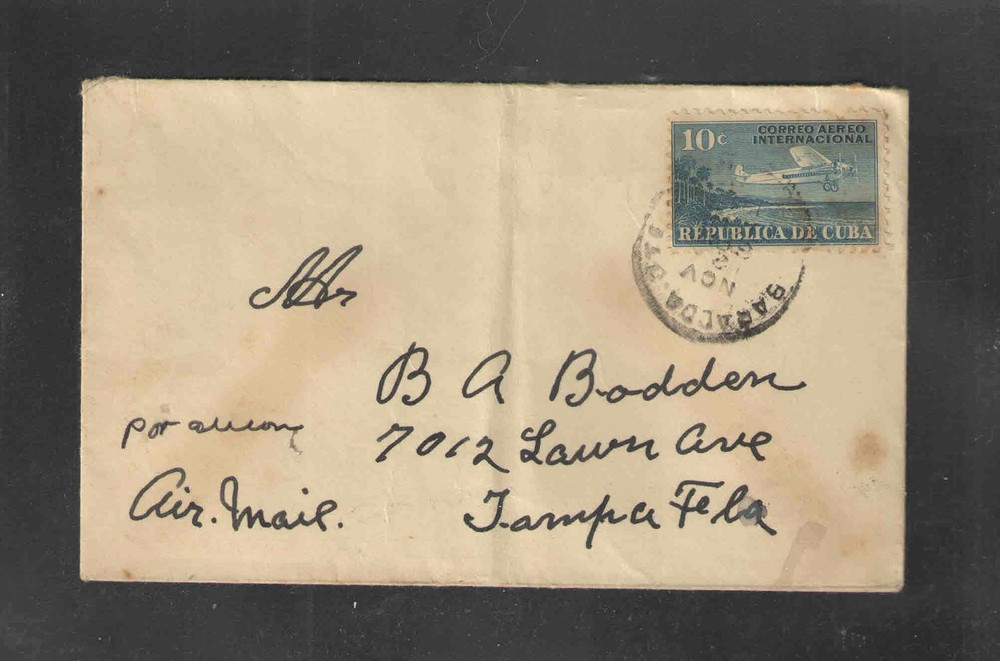 1930s QUBA AIR MAIL COVER Scott # C5