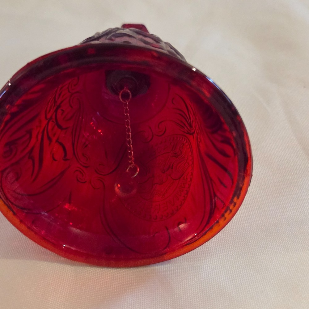 Vtg L.E. Smith Ruby Red 40th Anniversary Bell 6 1/4"