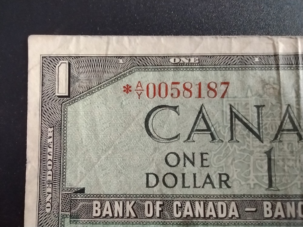 1954 Canada 1 Dollar Replacement Banknote   V356
