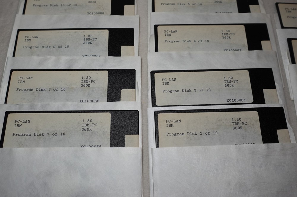 PC-LAN IBM Version 1.30 1980s Vintage Original Computer Diskettes