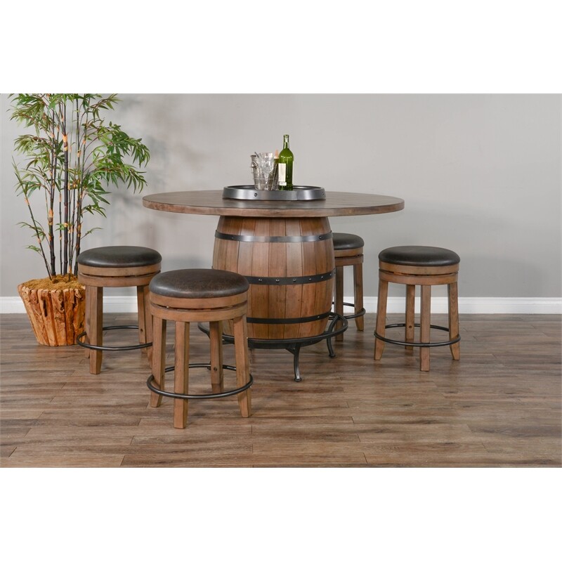 Sunny Designs Doe Valley Round Barrel Pub Table