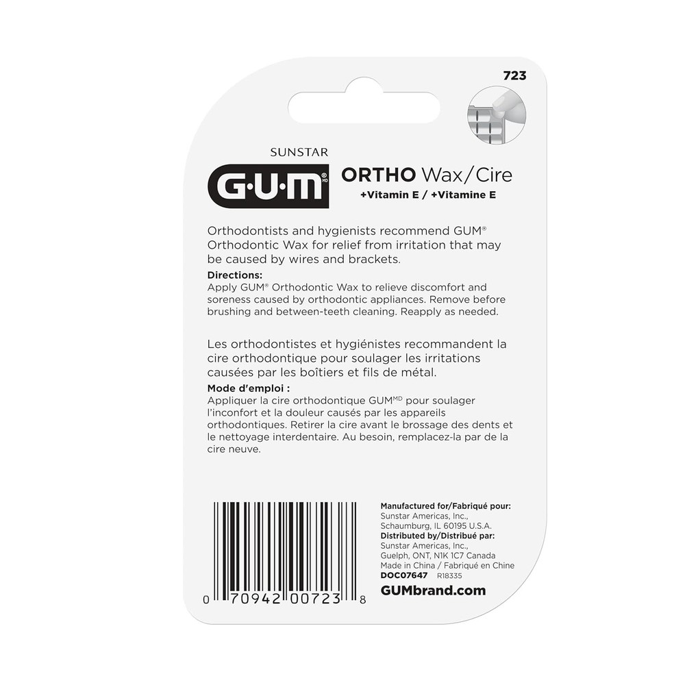 GUM Orthodontic Wax with Vitamin E ( 6 Pack)